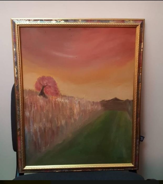 Картина "Дорога в  японскую деревню", холст, масло