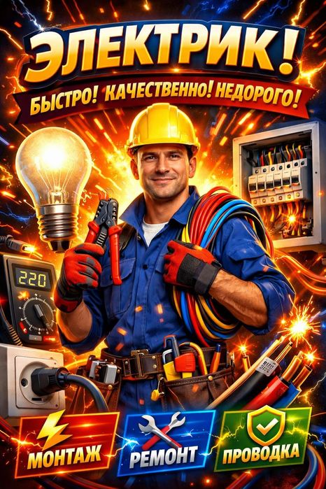 Электрик 24/7. Услуги электрика