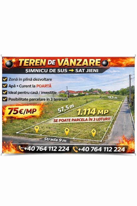 Teren Intravilan Simnicul de sus Jieni - 1114