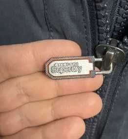 Geaca Superdry Marime L Albastru-Gluga-Foarte Caldursa-Stare F Buna-OK