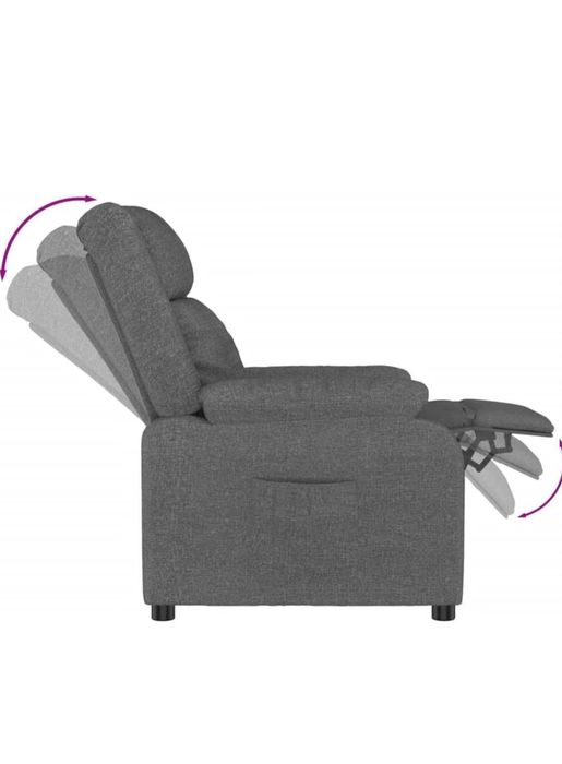Fotoliu rabatabil maro închis, material textil VidaXL