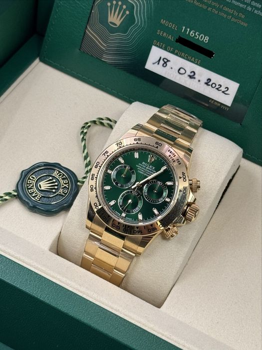 Ceas Rolex Daytona full gold & green dail