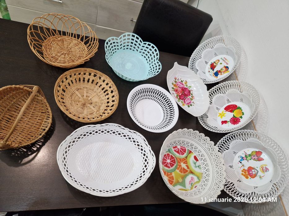 Coșuri de nuiele,bambus,inox
