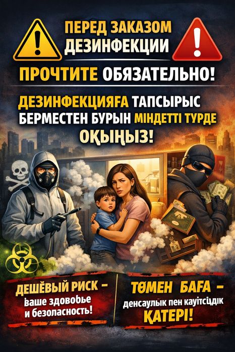 Дезинфекцияға тапсырыс бермей тұрып ойланыңыз