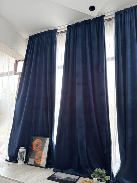 4 bucati de draperii albastru roial blackout