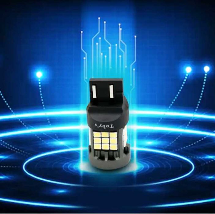 Комплект LED габаритни крушки за кола T20 W21/5W Canbus, 12V, 6000K