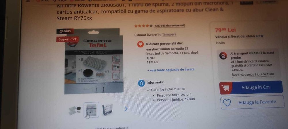 Vand aspirator si aparat de curatat cu abur Rowenta Clean & Steam