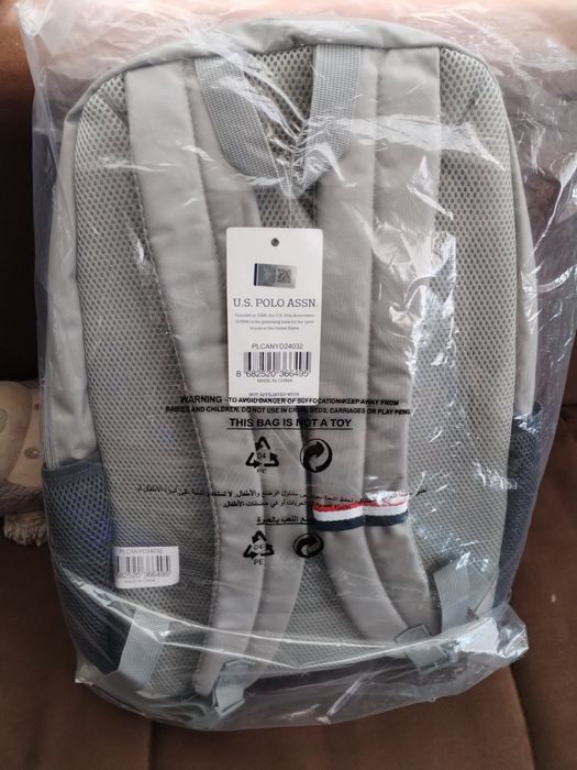 Ученическа раница US Polo, сива, 47 x 31x 19