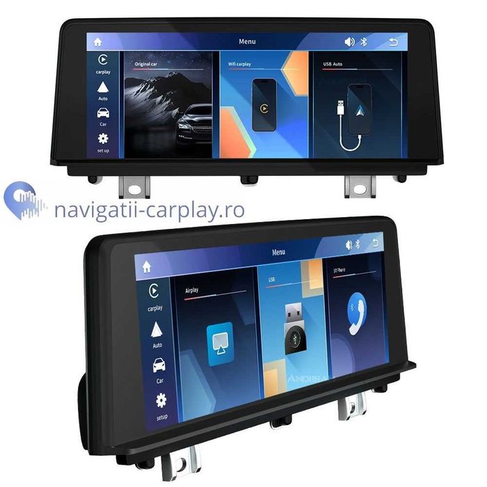 Ecran mare BMW seria 1, 3, 4 cu touchscreen, CarPlay și Android Auto