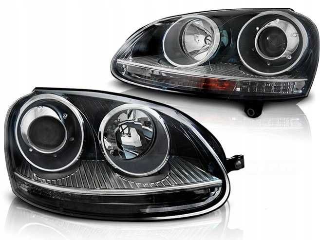 Фарове VW Голф 5 ГТИ Стил ДЕПО Тъмни с лупи Нови  Golf 5 тунинг GTI  DEPO