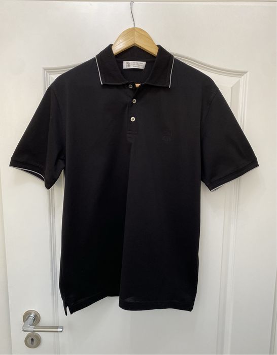 Tricou cu guler Brunello Cucinelli, 100% Material Mercerizat