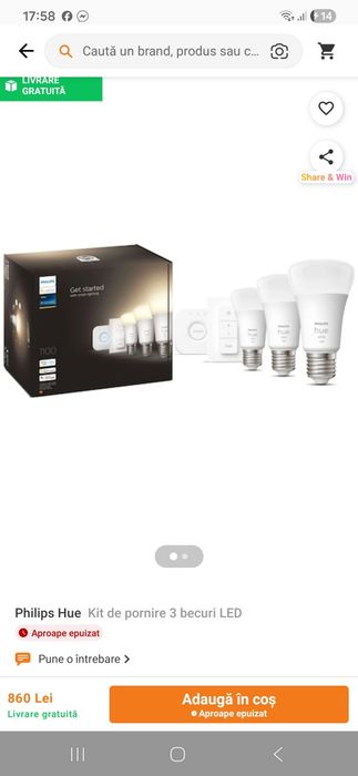 Philips hue white 1100 wireles lighting nou