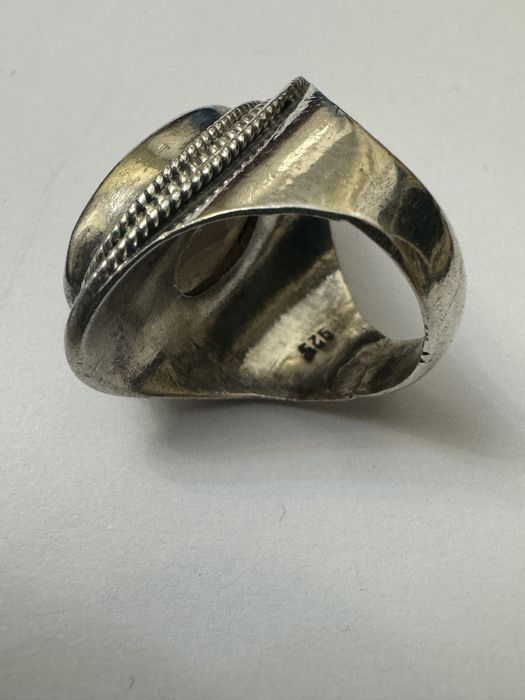 Inel argint 925 cu cuart fumuriu, mare 10 carate.