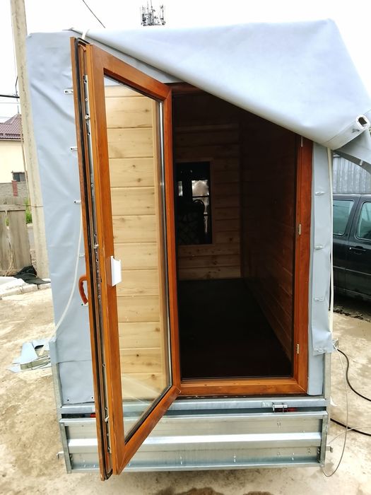 Баня на дровах прицеп