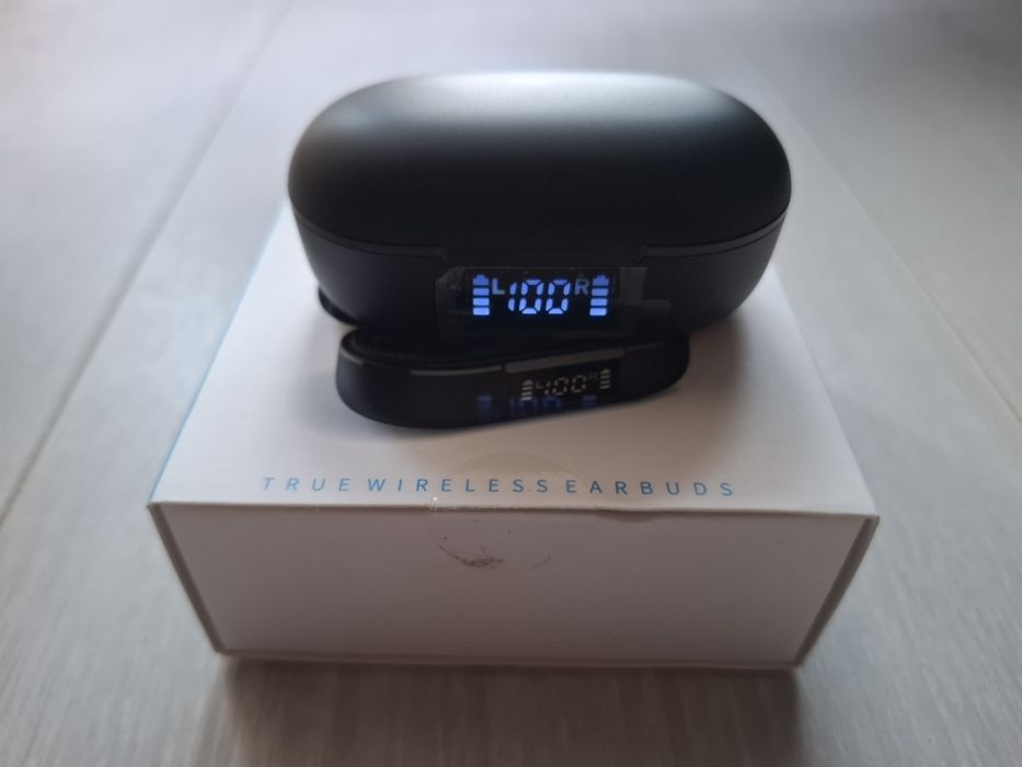 Casti audio bluetooth stereo U-Air, Control tactil, Afisaj LED, Negru