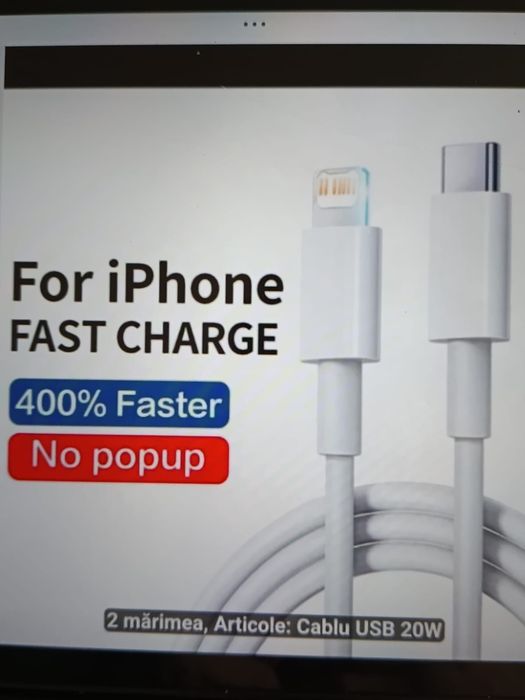 Cabluri (fast charger) pentru încărcarea  rapidă a telefoanelor iPhone