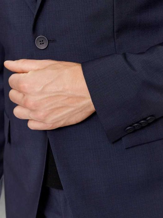 Sacou blazer slim 52 XL premium Digel lana super 120's navy