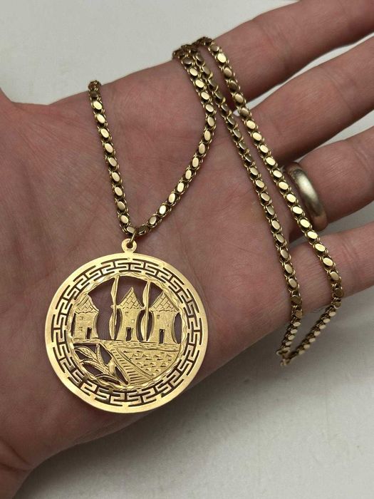 LANT + PANDANTIV AUR 14K - 51cm - Grecia - Vintage - 16.7g - 470lei/gr