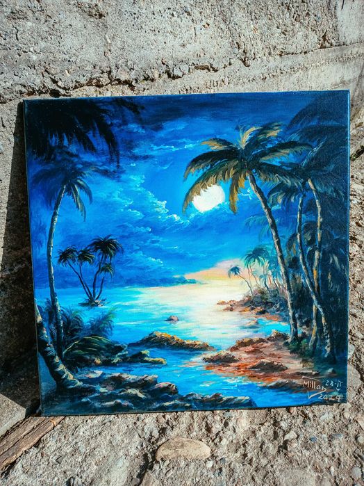 Pictez peisaje pe panza in ulei