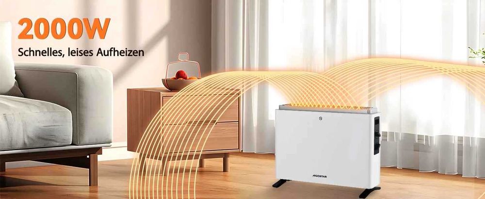 Електрически конветкор Aigostar 2000W с 3 нива на мощност и термостат
