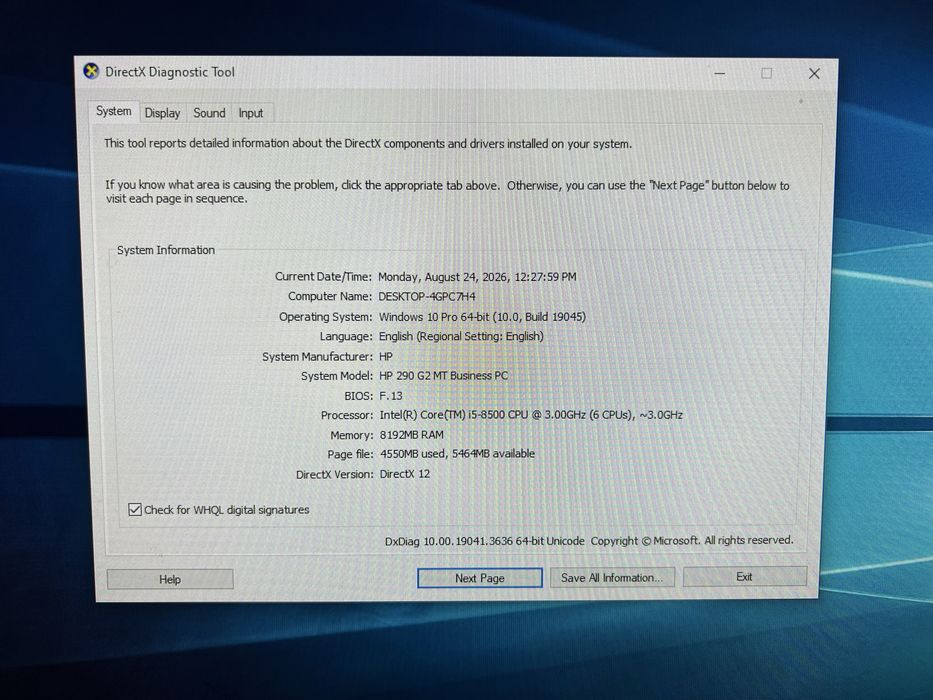 Vand Unitate PC HP