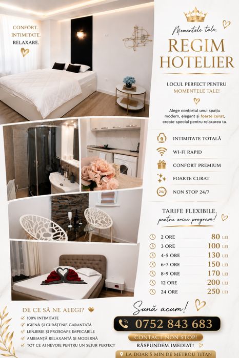 Garsoniera Regim Hotelier Titan NonStop