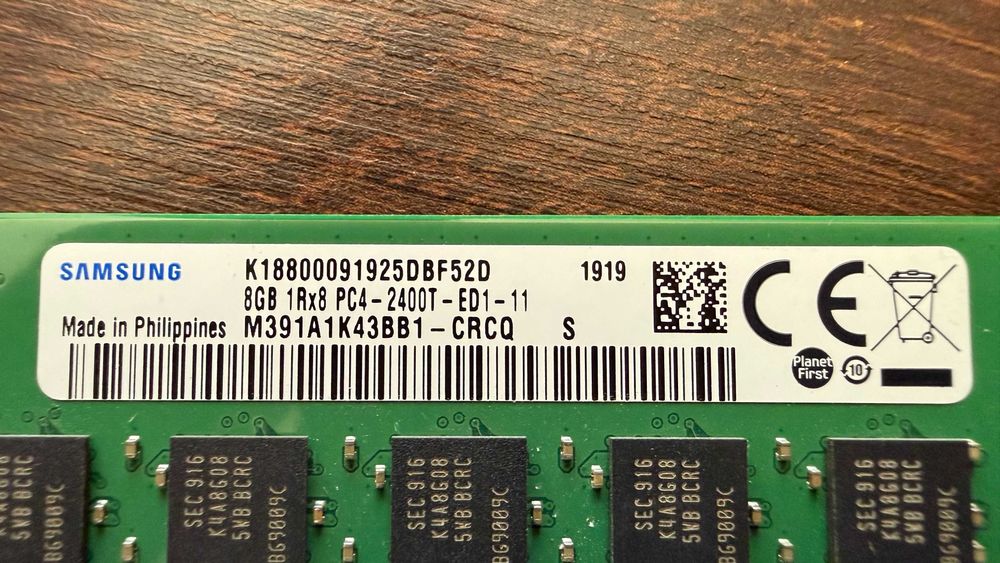 Memorie RAM Samsung 2x8GB DDR4 ECC Unbuffered 2400MHz (16GB total) - HPE MicroServer Gen10