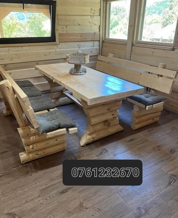 Mobilier din lemn masiv pentru exterior