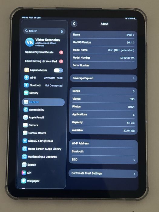 iPad 10th Gen 64gb Син