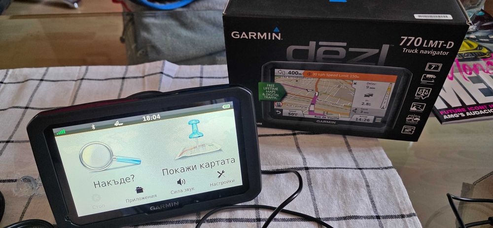 Навигация за камион Garmin Dezl 770 7 инча карти за цяла Европа и Турция пълен комплект