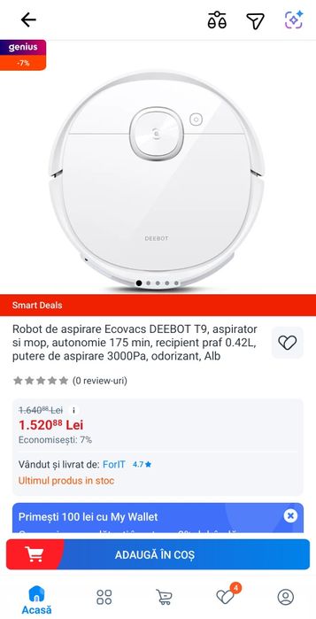 Robot aspirator Debot Ecovax T9