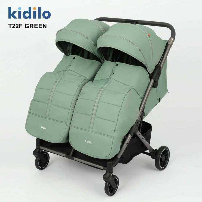 Компактная коляска для двойни. Эгизаклар учун енгил коляска.