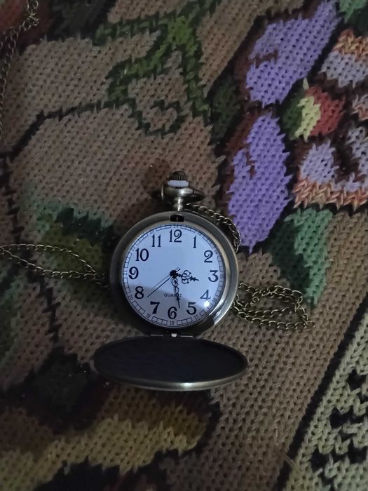 Ceas de buzunar clasic,cu lanț,mecanism quartz,nou