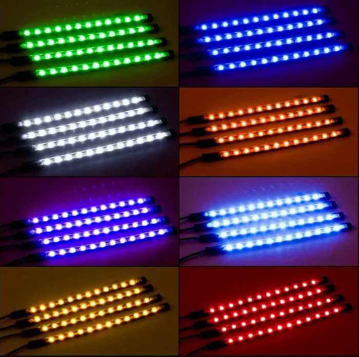 Kit Lumini Ambientale Auto Interior RGB 9 SMD 8 Culori KIT LED