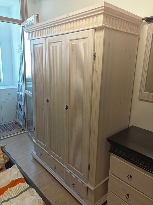 шкаф платяной береза мореная