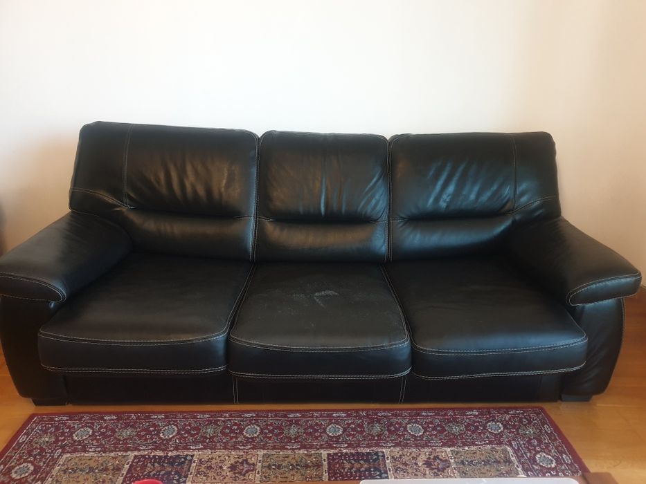 ULTIMUL PREȚ:Canapea piele naturala extensibila Mobexpert Sena 3 locur