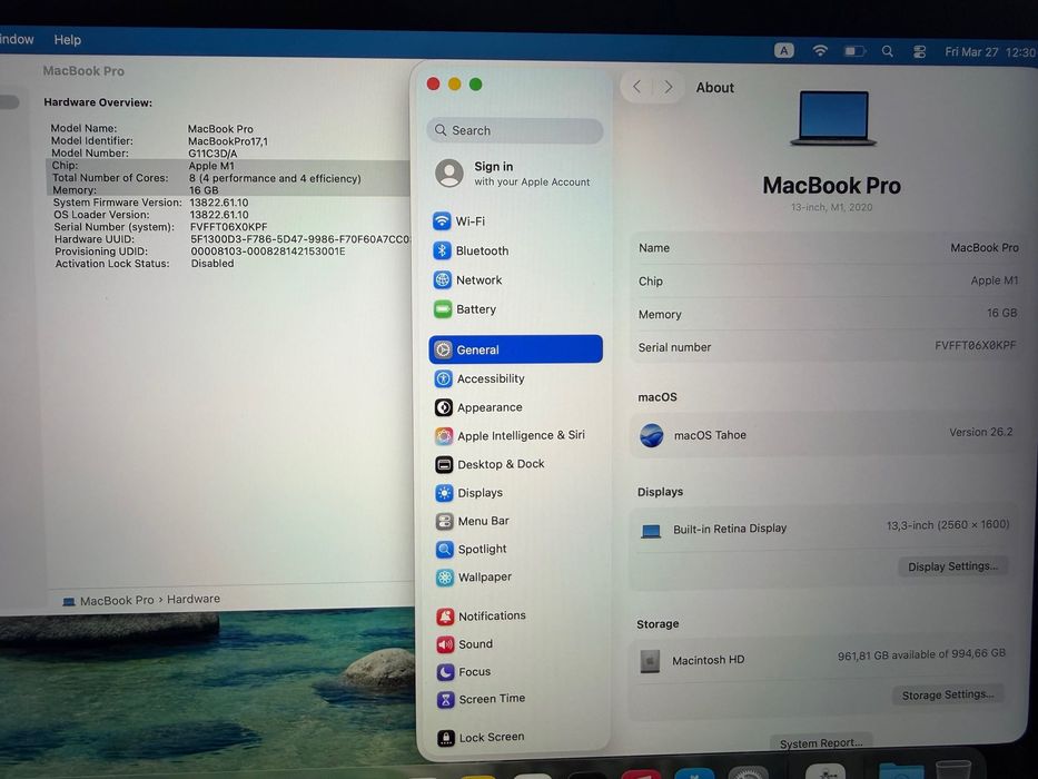 НОВ MacBook Pro 13" M1 Chip 8-CPU, 8-GPU, 16GB RAM, 1TB SSD В ГАРАНЦИЯ