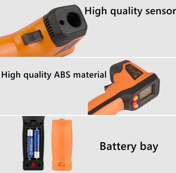 600° Кухненски Термодетектор Пирометър Термограф Термометър Хигрометър