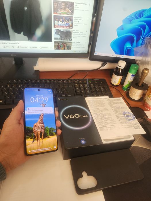 Vivo V60lite 8+8/256gb(2025) 1oylik iwlawi zur aybi yuq tozza telefon