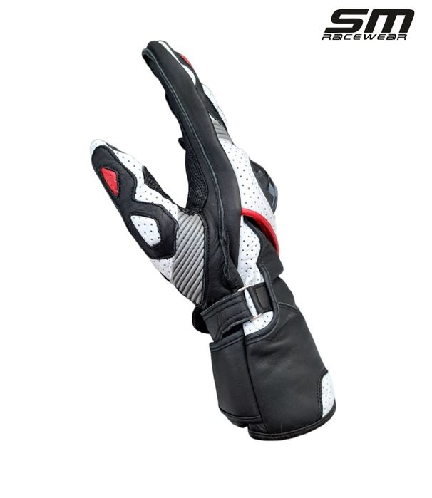 Manusi moto piele naturala SM Alp Red-White-Black S, M, L, XL, 2XL Noi
