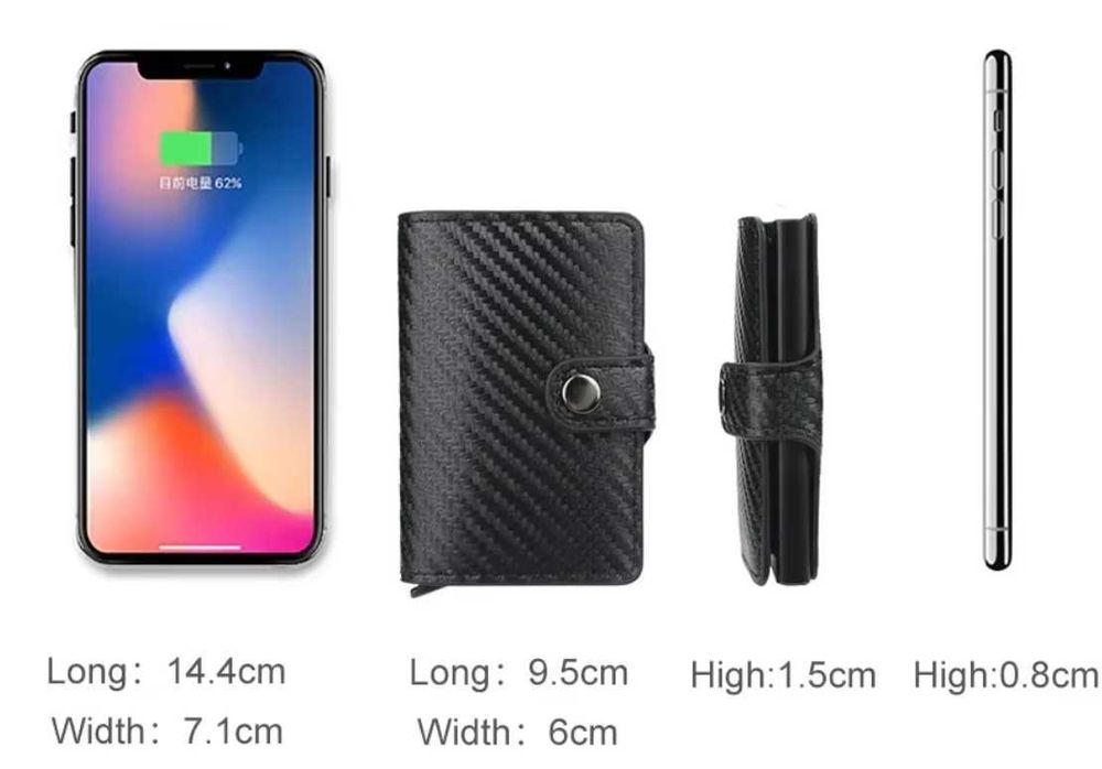 Алуминиев автоматичен картодържач, кожен органайзер , Rfid защита