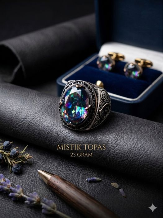 Kumush uzuk Mistik Topaz Turkiya 23 gram