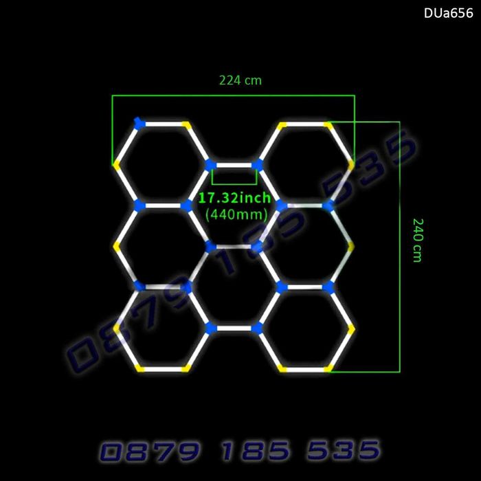 Шестоъгълно LED осветление Пчелна пита автомобилни детайли дома гаража