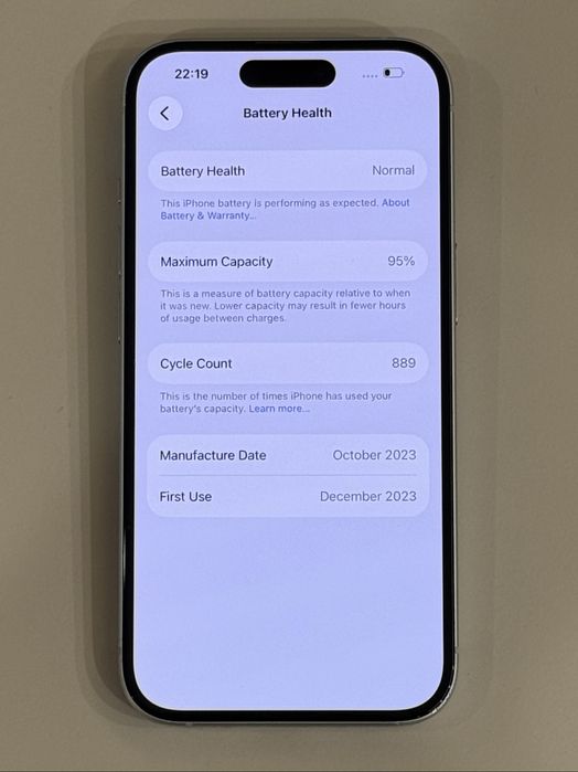 iPhone 15 Blue 128GB 95% battery