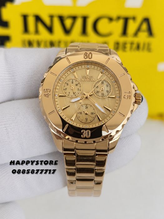 INVICTA Mother of pearl Gold dial 38 mm women, Инвикта нов дамски часовник