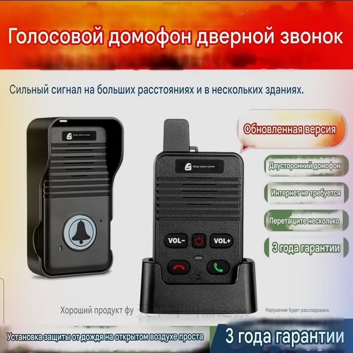 Домофон беспроводной и без WiFi без Сети
