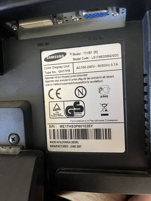 Монитор Samsung SyncMaster 731BF – 17” LCD (SXGA)