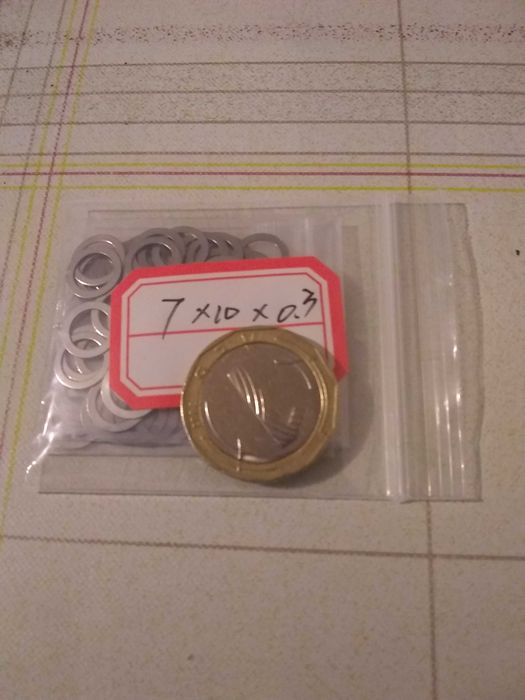 Неръждаеми шайби за напасване 5x10x0.5 7х10х0.3 5x7x0.2 8х10х0.1 по 30