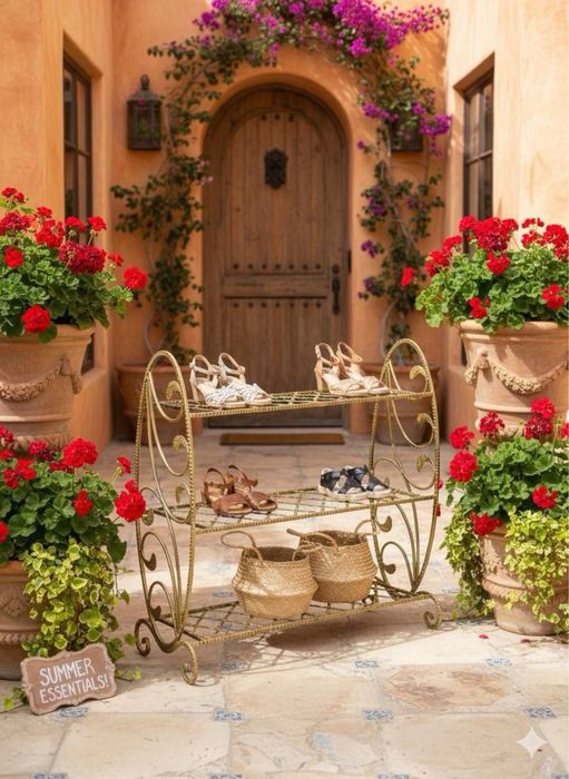 Железная кованная полка для обуви