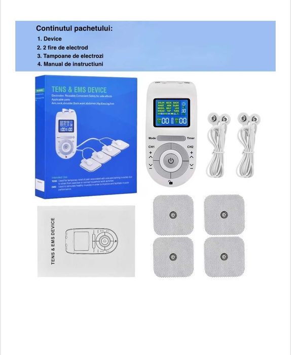 Aparat De Masaj Cu Electrostimulare/Fizioterapie, Alb